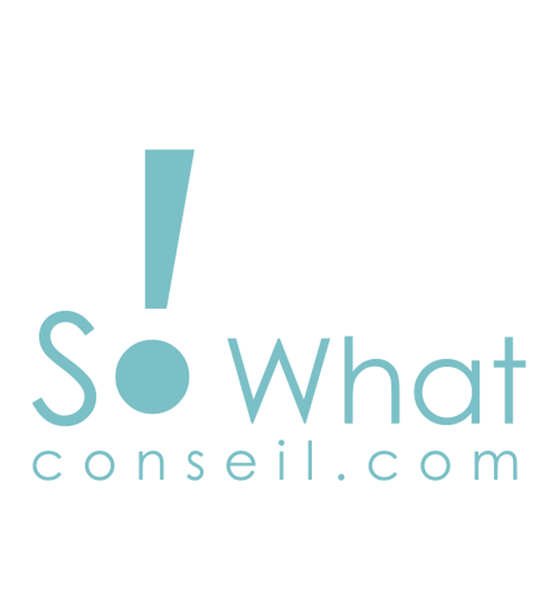 logo blanc de So What Conseil
